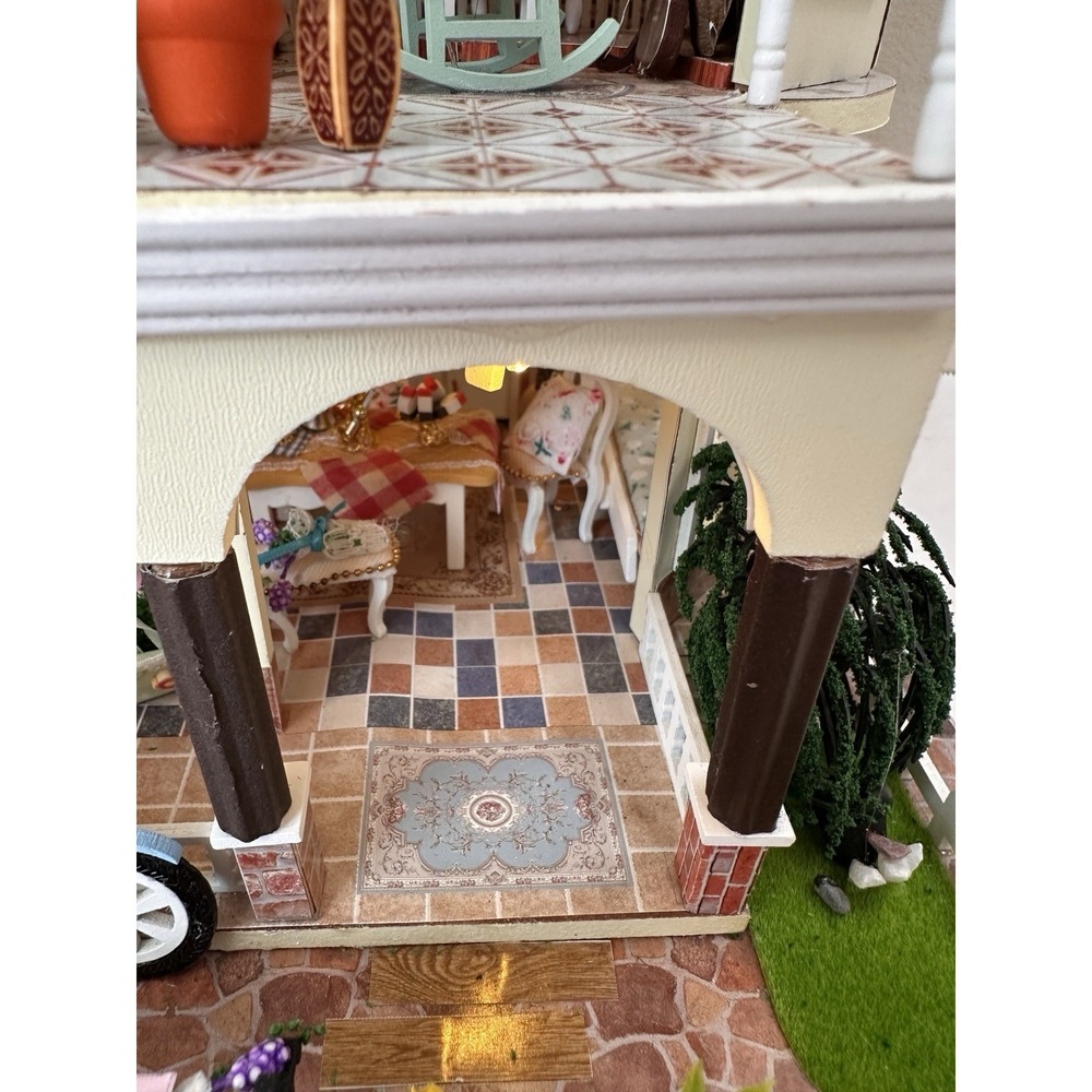 Built DIY Miniature Dollhouse Countryside Estate 3-Story Villa Model Light Up - Picture 13 of 16